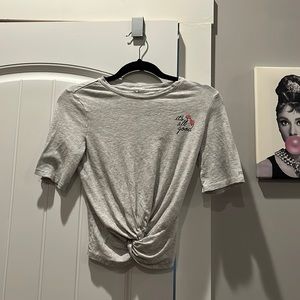 Gray XS front knot t-shirt